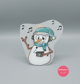 "Schneemann" Bügelbild groß (ca. 15,5cm x 13,5cm)